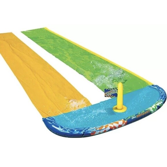 Capture the Flag Racing Water Slip and Slide Kids Outdoor Summer Yard Fun Game - Picture 4 of 5